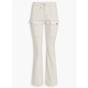 10 Crosby Derek Lam Cream Cargo Flare Pants